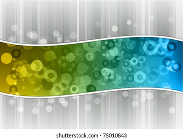 wave of blue and green circles