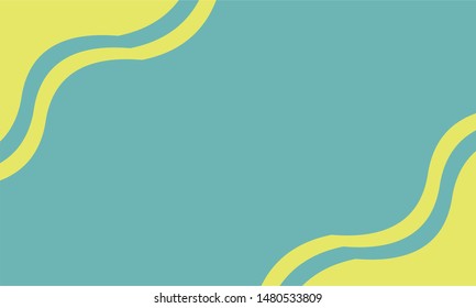 wave Blue and green pastel color paper geometric flat lay background