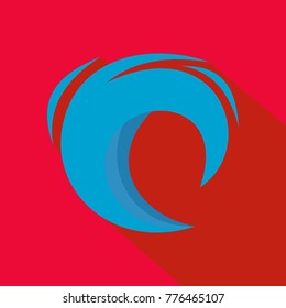 Wave blue icon. Flat illustration of wave blue vector icon for web