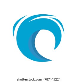 Wave blue icon. Flat illustration of wave blue vector icon isolated on white background