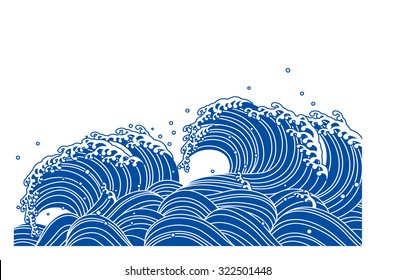 Wave of blue. Japanese style