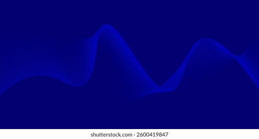 Wave blue line border business card banner curved layout concept illustration vector