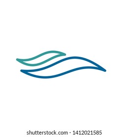 Wave blue sea vector on white background