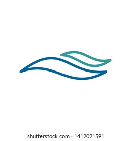 Wave blue sea vector on white background