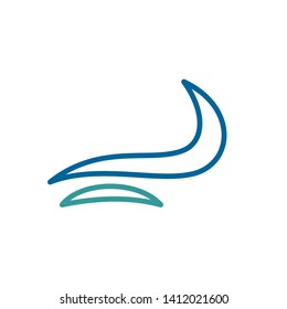 Wave blue sea vector on white background