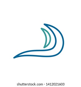 Wave blue sea vector on white background