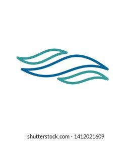 Wave blue sea vector on white background