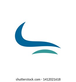 Wave blue sea vector on white background