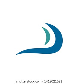 Wave blue sea vector on white background