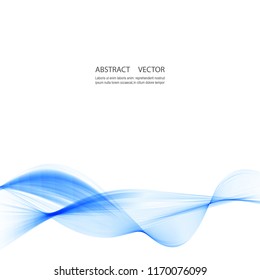 Wave of blue smoke. Abstract background. Element for design