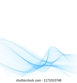Wave of blue smoke. Abstract background. Element for design