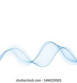 
Wave of blue smoke. Abstract wave vector background.