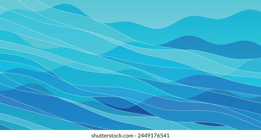 wave blue technology curved background