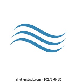 Wave blue vector icon isolated on white background