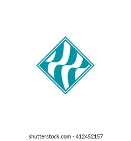 Wave blue vector logo. 