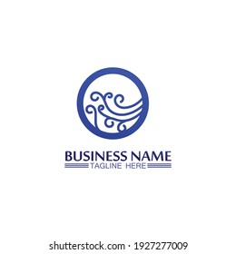 wave and blue Water abstract logo and  icon vector illustration design logo blue, sky, water drop