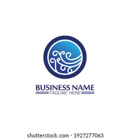 wave and blue Water abstract logo and  icon vector illustration design logo blue, sky, water drop