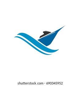 Wave Boat Logo Vector Stock Vector (Royalty Free) 690345952 | Shutterstock