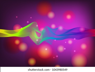 Wave and Bokeh background in Gently mood