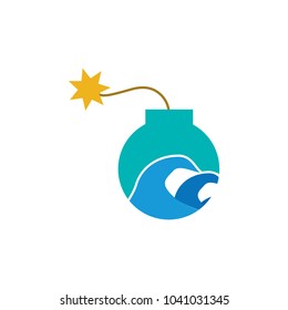 Wave Bomb Logo Icon Design