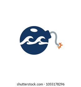 Wave Bomb logo Icon Design