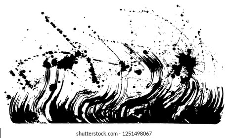 wave. brush stroke illustrations.