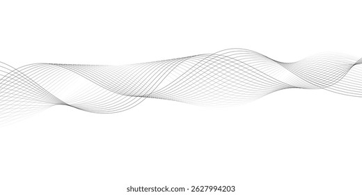 Wave business curve lines on transparent background. Abstract wavy ocean line and future technology, business, voice, sound, music, poster, banner background.	