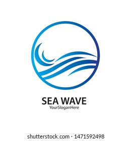wave business logo vector image
