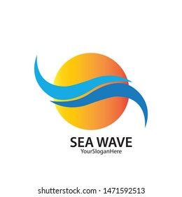 wave business logo vector image
