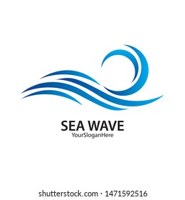 wave business logo vector image