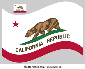 Wave California Flag Vector Illustration Eps 10