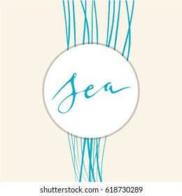 Wave with calligraphy Sea