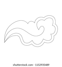 Wave cartoon. Outlined illustration with thin line black stroke