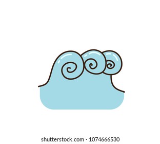 Wave cartoon. Vector hand drawn doodle illustration