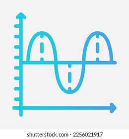 Wave chart icon in gradient style, use for website mobile app presentation