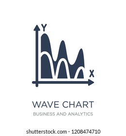 Wave chart icon. Trendy flat vector Wave chart icon on white background from Business and analytics collection, vector illustration can be use for web and mobile, eps10