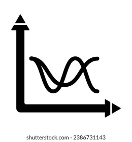 Wave Chart Icon, Vector Graphics