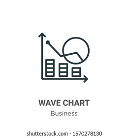 Wave chart outline vector icon. Thin line black wave chart icon, flat vector simple element illustration from editable analytics concept isolated on white background