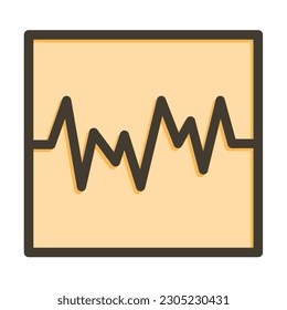Wave Chart Vector Thick Line Filled Colors Icon Design