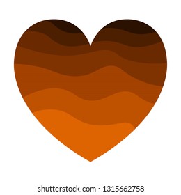 Wave Chocolate Gradient Heart Vector