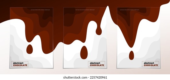 fondo de chocolates ondulados. plantilla de vector de fusión de choco. plantilla de negocio de afiches. Plantilla de diseño del folleto del vector. Plantilla de negocio de afiches. Onda de chocolate.