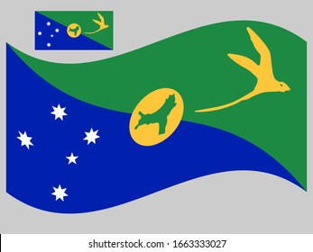 Wave Christmas Island Flag Vector