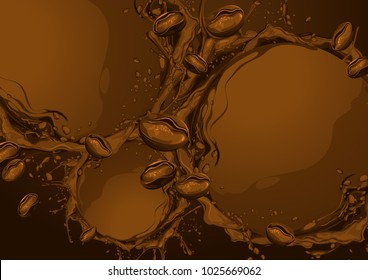 Wave Circle  of Coffee background. vector illustration. you can place relevant content on the area.