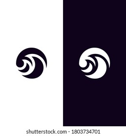 wave circle icon symbol logo vector eps