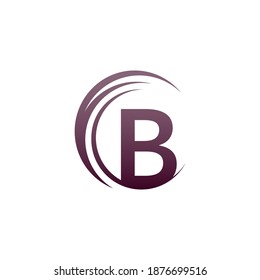 Wave circle letter B logo icon design illustration