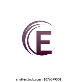 Wave circle letter E logo icon design illustration