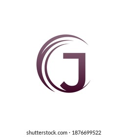 Wave circle letter J logo icon design illustration