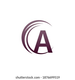 Wave circle letter A logo icon design illustration