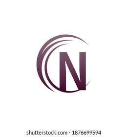 Wave circle letter N logo icon design illustration