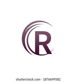 Wave circle letter R logo icon design illustration